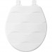 Mayfair Basket Weave Sculptured Molded Wood Toilet Seat Featuring Slow-Close  Easy Clean & Change Hinges and STA-TITE Seat Fastening System  Round  White  33SLOW 000 - B06XB2H7FD